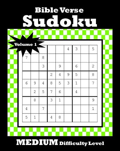 Bible Verse Sudoku 120 Puzzles With Medium Difficulty Level Bible Verse Included on Each Page