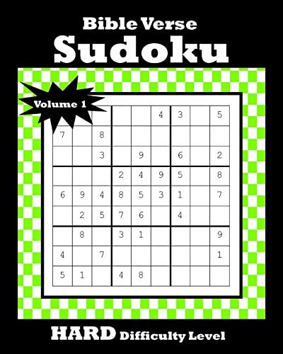 Bible Verse Sudoku 120 Puzzles With Hard Difficulty Level Bible Verse Included on Each Page