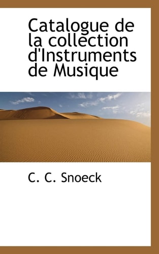 Catalogue de la collection d'Instruments de Musique