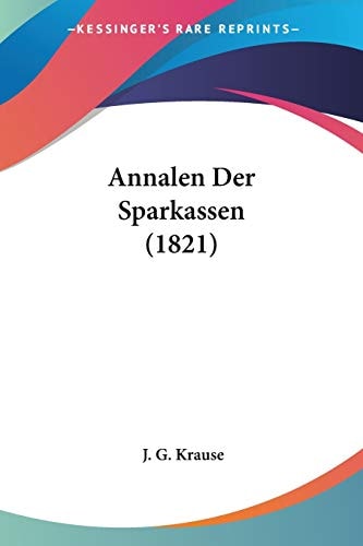 Annalen Der Sparkassen