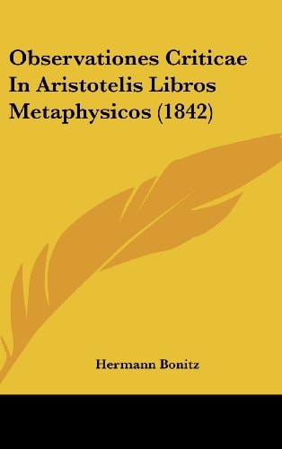 Observationes Criticae in Aristotelis Libros Metaphysicos