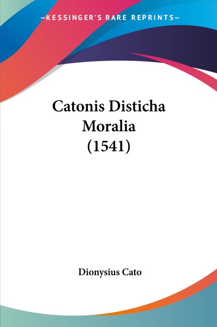 Catonis Disticha Moralia (1541)