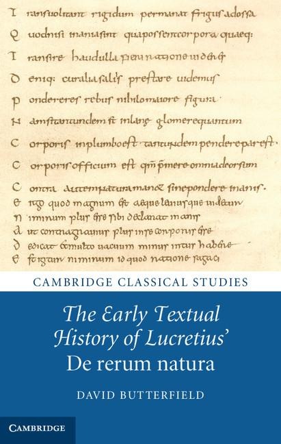 The Early Textual History of Lucretius de Rerum Natura