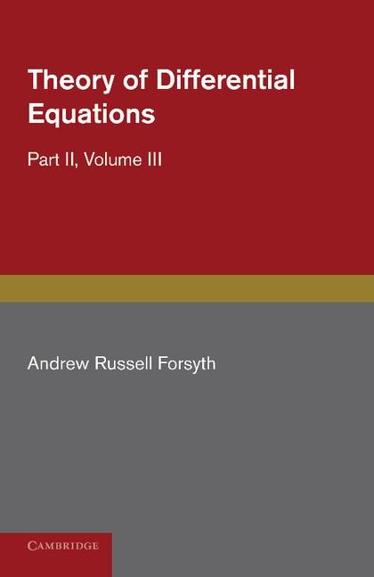 Theory of Differential Equations: Ordinary Equations, Not Linear