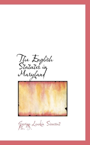 The English Statutes in Maryland