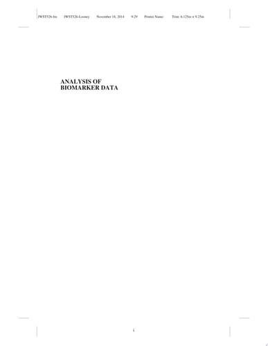 Analysis of Biomarker Data A Practical Guide
