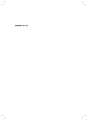 Mixed Models Theory and Applications with R
