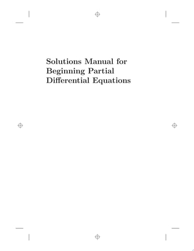 Solutions Manual to Accompany Beginning Partial Differential Equations