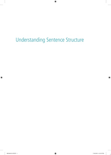 Understanding Sentence Structure An Introduction to English Syntax