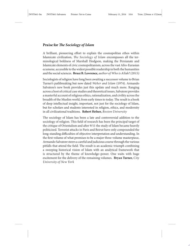 The Sociology of Islam Knowledge, Power and Civility