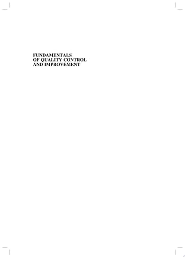 Fundamentals of Quality Control and Improvement
