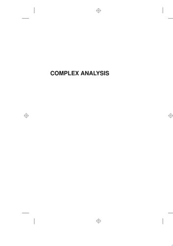 Complex Analysis A Modern First Course in Function Theory