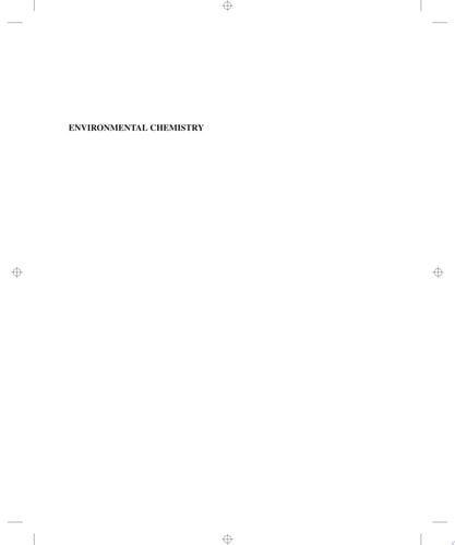 Environmental Chemistry An Analytical Approach