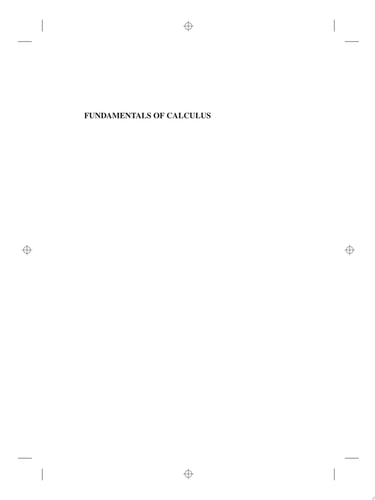 Fundamentals of Calculus