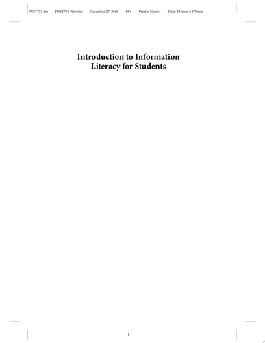 Introduction to Information Literacy for Students