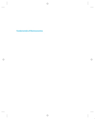Fundamentals of Electroceramics Materials, Devices, and Applications