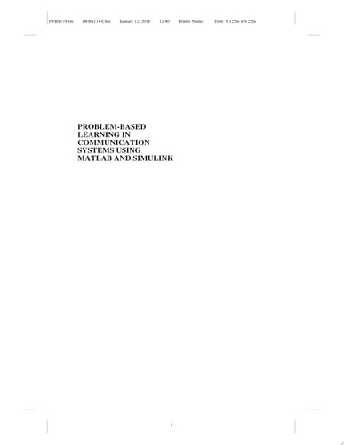 Problem-Based Learning in Communication Systems Using MATLAB and Simulink