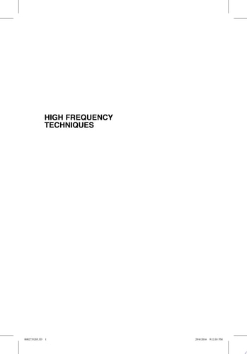 High Frequency Techniques An Introduction to RF and Microwave Design and Computer Simulation