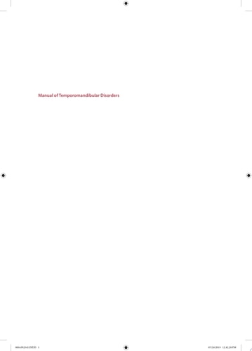 Manual of Temporomandibular Disorders