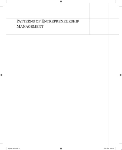 Patterns of Entrepreneurship Management