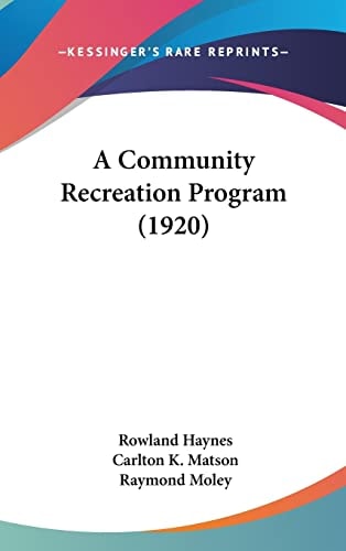 A Community Recreation Program (1920)