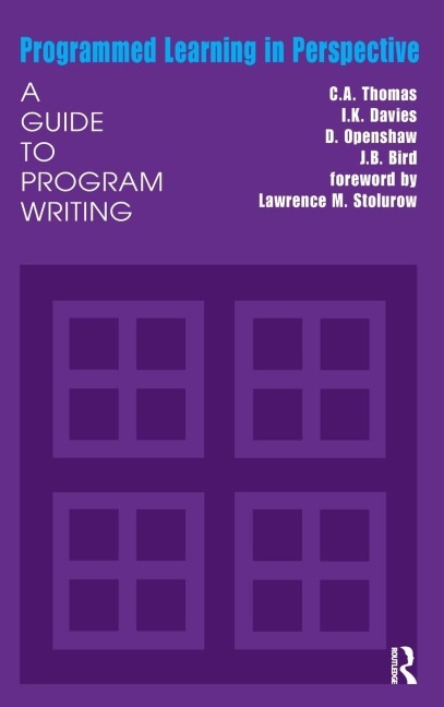 Programmed Learning in Perspective: A Guide to Program Writing