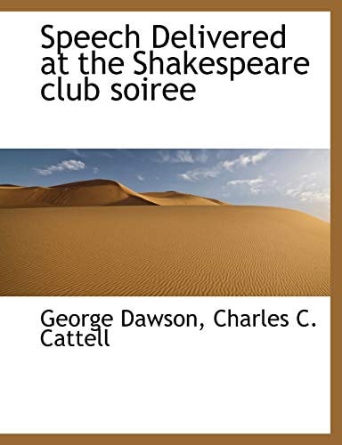Speech Delivered at the Shakespeare club soiree