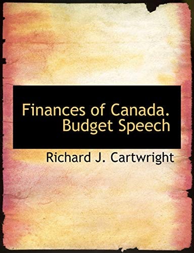Finances of Canada. Budget Speech