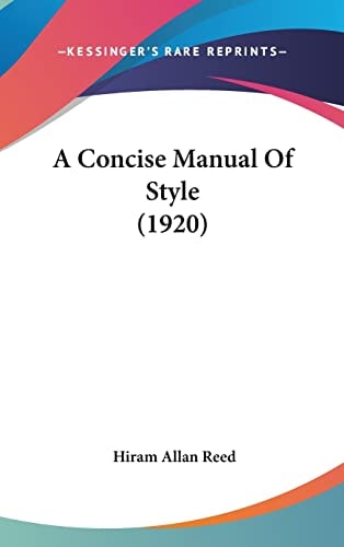 A Concise Manual Of Style (1920)