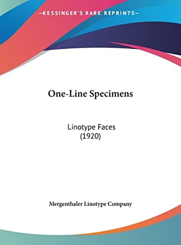 One-Line Specimens: Linotype Faces (1920)