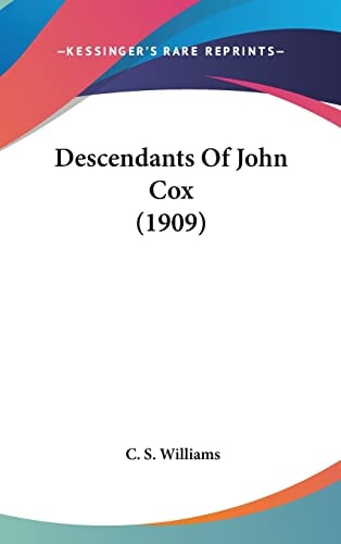 Descendants Of John Cox (1909)