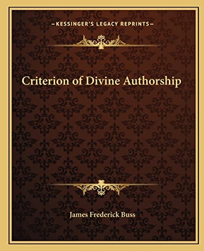 Criterion of Divine Authorship
