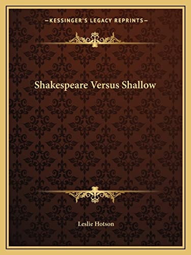 Shakespeare Versus Shallow