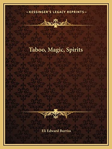 Taboo, Magic, Spirits