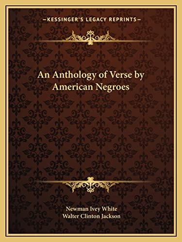 An Anthology of Verse by American Negroes