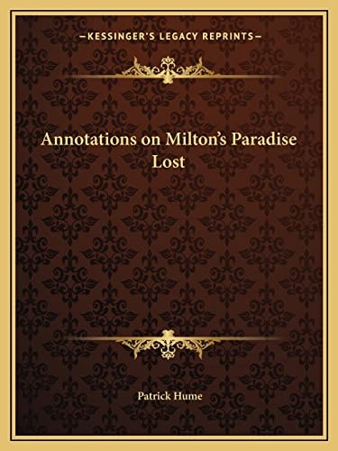 Annotations on Milton's Paradise Lost