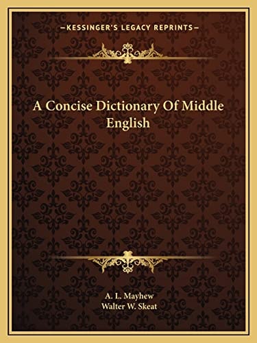 A Concise Dictionary Of Middle English