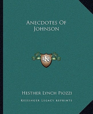 Anecdotes Of Johnson