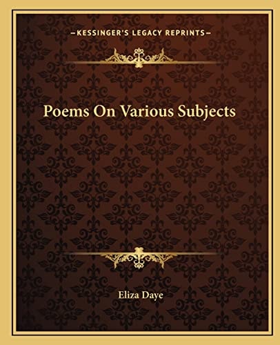 Poems On Various Subjects