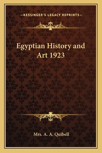 Egyptian History and Art 1923