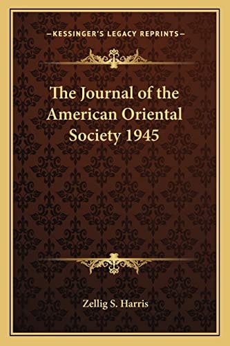 The Journal of the American Oriental Society 1945