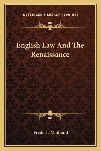 English Law And The Renaissance