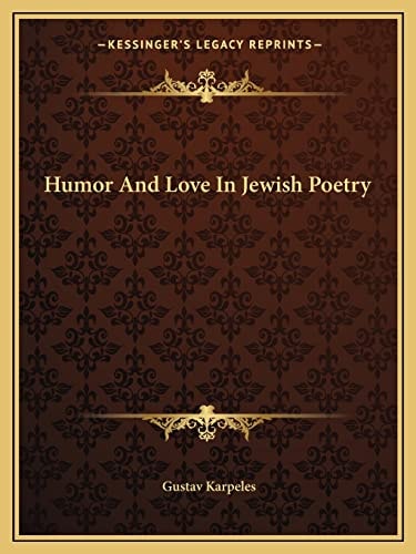 Humor And Love In Jewish Poetry