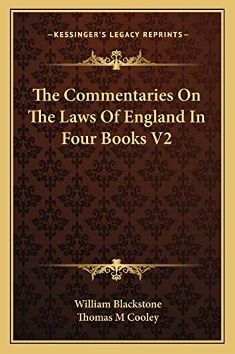 The Commentaries On The Laws Of England In Four Books V2