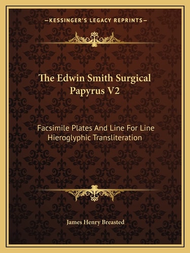 The Edwin Smith Surgical Papyrus V2: Facsimile Plates And Line For Line Hieroglyphic Transliteration