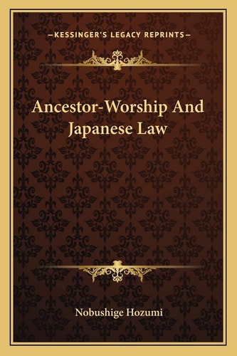 Ancestor-Worship And Japanese Law
