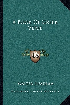 A Book Of Greek Verse