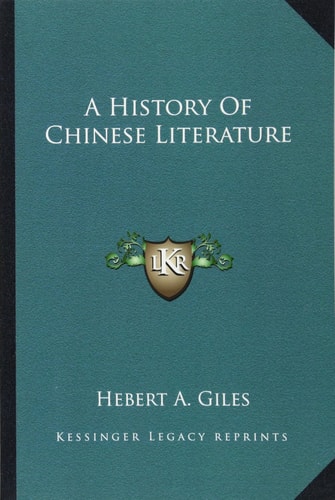 A History Of Chinese Literature