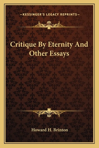 Critique By Eternity And Other Essays