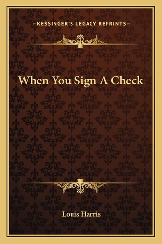 When You Sign A Check